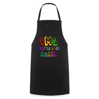 OMG They're Back Again, Backstreet Trough My Heart - Cooking Apron - black - Front - AI Model Male 185 dark (185cm)