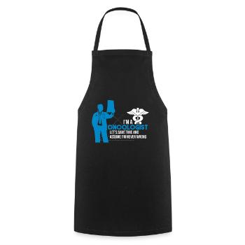 Oncologist - Cooking Apron - black - Front - AI Model Male 185 dark (185cm)