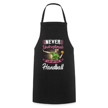 Déclaration de handballwoman - Tablier de cuisine - noir - Devant - AI Model Male 185 dark (185cm)