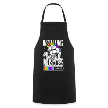 Licorne Installation de Muscles - Tablier de cuisine - noir - Devant - AI Model Male 185 dark (185cm)
