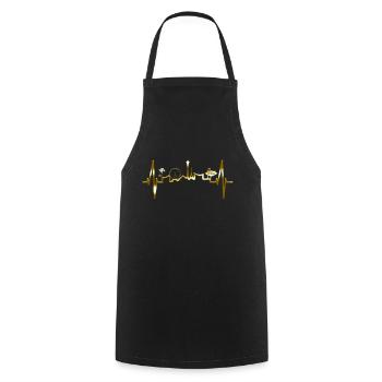 Las Vegas Heartbeat Skyline Gold Nevada USA Poker - Cooking Apron - black - Front - AI Model Male 185 dark (185cm)