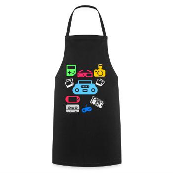 90s 90s party 90s fashion 90s outfit - Cooking Apron - black - Front - AI Model Male 185 dark (185cm)