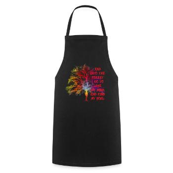 Gradient de forêt fantastique - Tablier de cuisine - noir - Devant - AI Model Male 185 dark (185cm)