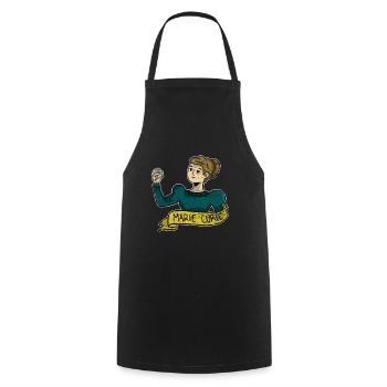 Marie Curie Physicist Gift - Cooking Apron - black - Front - AI Model Male 185 dark (185cm)