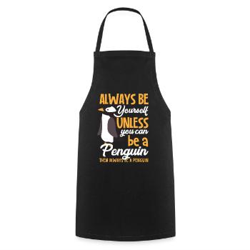 Penguin animal gift - Cooking Apron - black - Front - AI Model Male 185 dark (185cm)