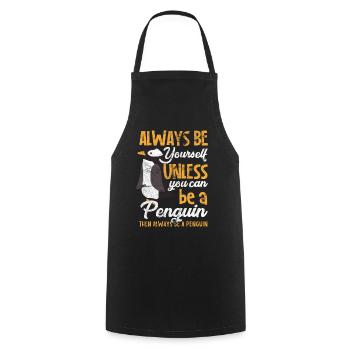 Pinguin Tier lustiges Geschenk - Kochschürze - Schwarz - Vorne - AI Model Male 185 dark (185cm)