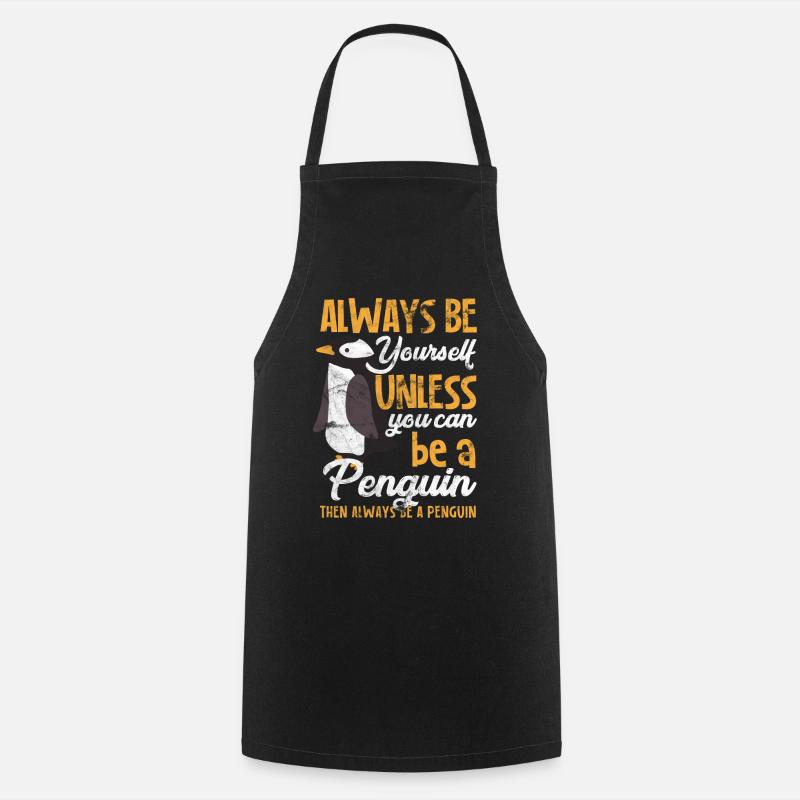 Pinguin Tier lustiges Geschenk - Kochschürze - Schwarz