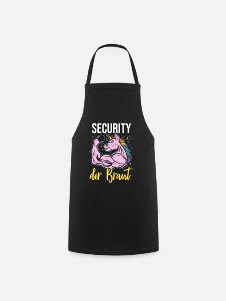 Security Der Braut Einhorn JGA Sicherheitsdienst - Kochschürze - Schwarz