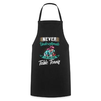 table tennis - Cooking Apron - black - Front - AI Model Male 185 dark (185cm)