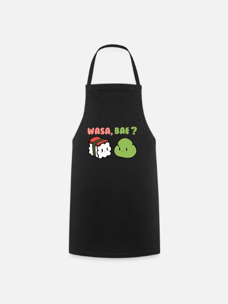 Wasa Bae Sushi Drôle Amoureux de la Cuisine Wasabi - Tablier de cuisine - noir