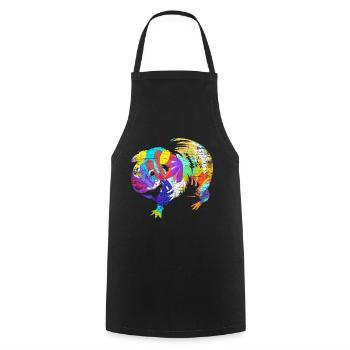 Cadeau cochon d'Inde - Tablier de cuisine - noir - Devant - AI Model Male 185 dark (185cm)