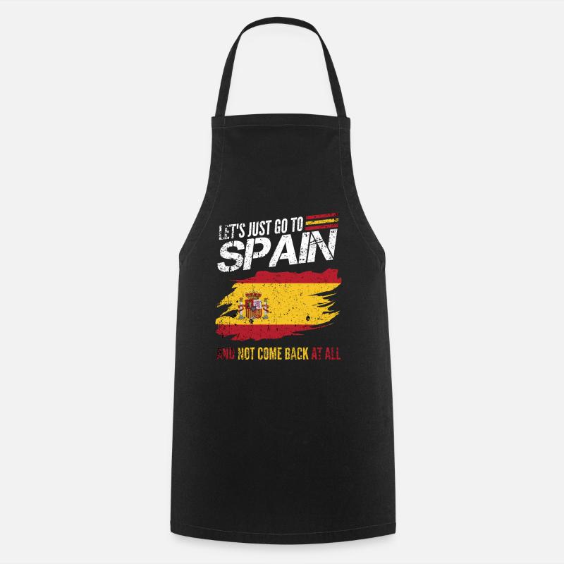 Spain vintage flag gift idea - Cooking Apron - black