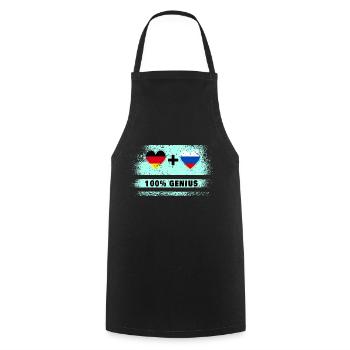 Germany and Russia 100% Ingenious / Gift - Cooking Apron - black - Front - AI Model Male 185 dark (185cm)