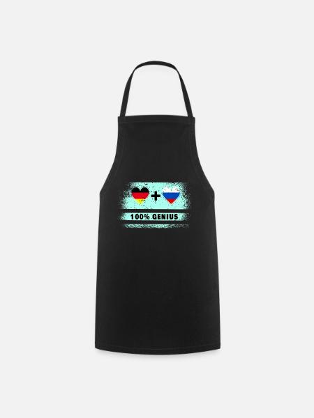 Deutschland und Russland 100% Genial / Geschenk - Kochschürze - Schwarz