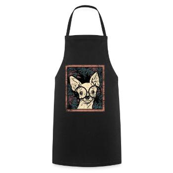 Cadeau Chihuahua - Tablier de cuisine - noir - Devant - AI Model Male 185 dark (185cm)