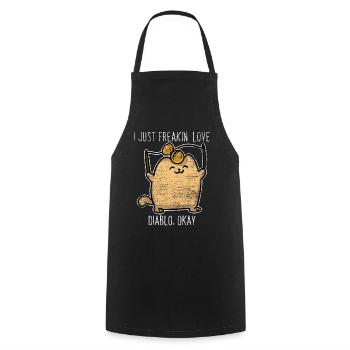 Diabolo kitten gift - Cooking Apron - black - Front - AI Model Male 185 dark (185cm)
