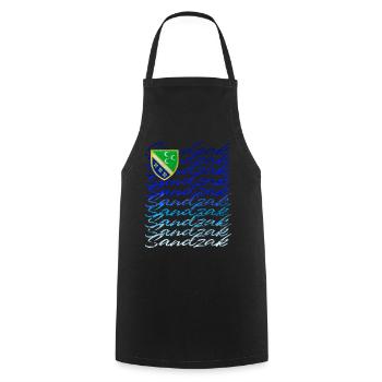 Sandzak DNA Proud Sandzak Roots colorfull sandzak - Cooking Apron - black - Front - AI Model Male 185 dark (185cm)
