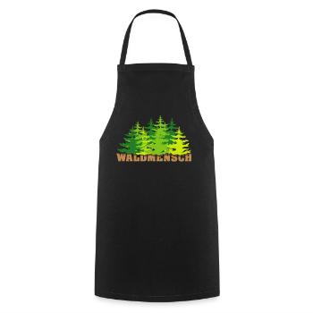 waldmensch wälder baum bäume geschenkidee - Kochschürze - Schwarz - Vorne - AI Model Male 185 dark (185cm)
