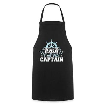 Just call me Captain - Kochschürze - Schwarz - Vorne - AI Model Male 185 dark (185cm)