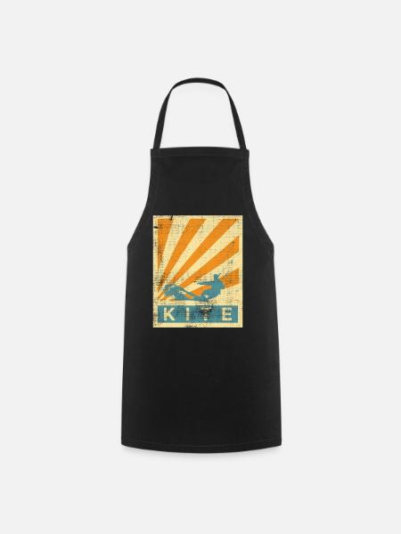 Kitesurfing surfer kiting surfing sea fan gift - Cooking Apron - black