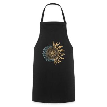 Wicca Witch Pagan Live By Sun Amour De La Lune - Tablier de cuisine - noir - Devant - AI Model Male 185 dark (185cm)