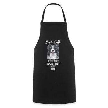 Border Collie - Kochschürze - Schwarz - Vorne - AI Model Male 185 dark (185cm)