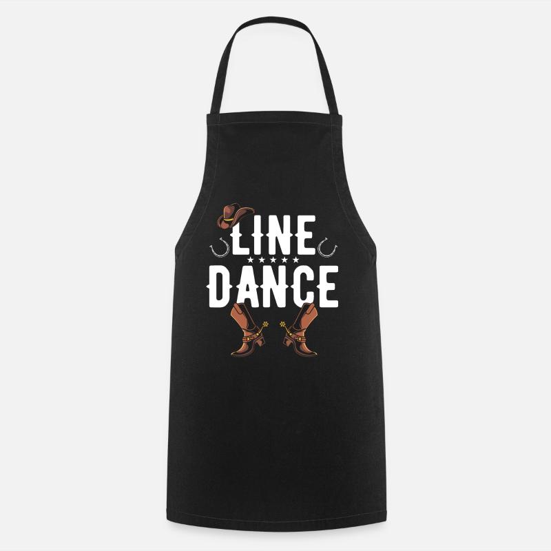 line dance - Cooking Apron - black