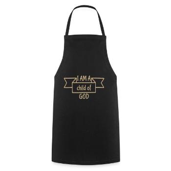 I Am A Child Of God - Cooking Apron - black - Front - AI Model Male 185 dark (185cm)
