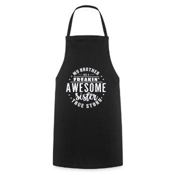 Frère et soeur - Tablier de cuisine - noir - Devant - AI Model Male 185 dark (185cm)