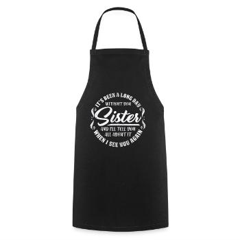 Sisters sayings love best sister gift - Cooking Apron - black - Front - AI Model Male 185 dark (185cm)