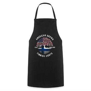 Cadeau drapeau de la Finlande - Tablier de cuisine - noir - Devant - AI Model Male 185 dark (185cm)