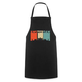Amsterdam - Cooking Apron - black - Front - AI Model Male 185 dark (185cm)