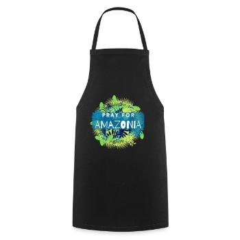 Pray for Amazon Save Amazonia Lungs of the Earth - Cooking Apron - black - Front - AI Model Male 185 dark (185cm)