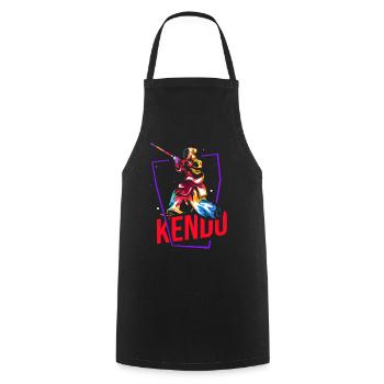 Kendo - Cooking Apron - black - Front - AI Model Male 185 dark (185cm)