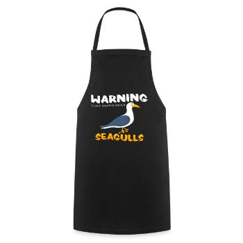 seagulls - Cooking Apron - black - Front - AI Model Male 185 dark (185cm)