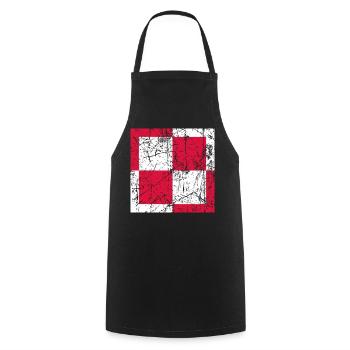 Fliegerabzeichen Polen air force roundel Poland - Cooking Apron - black - Front - AI Model Male 185 dark (185cm)