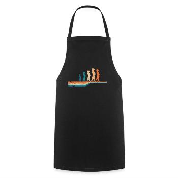 Idée de cadeau animal vintage Meerkat - Tablier de cuisine - noir - Devant - AI Model Male 185 dark (185cm)