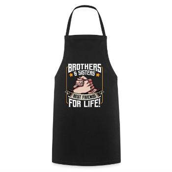 Bruder Und Schwester Beste Freunde Spruch Geschenk - Kochschürze - Schwarz - Vorne - AI Model Male 185 dark (185cm)