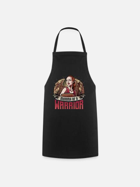 Momma Of A Warrior | Cool fils Fête des Mères Cadeaux - Tablier de cuisine - noir