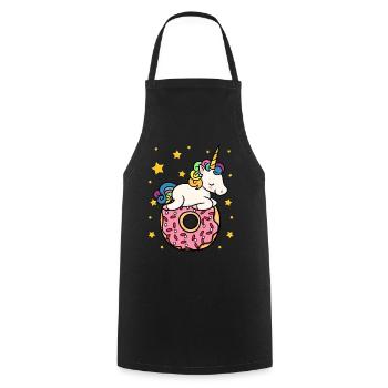 Unicorn Donut - Kochschürze - Schwarz - Vorne - AI Model Male 185 dark (185cm)