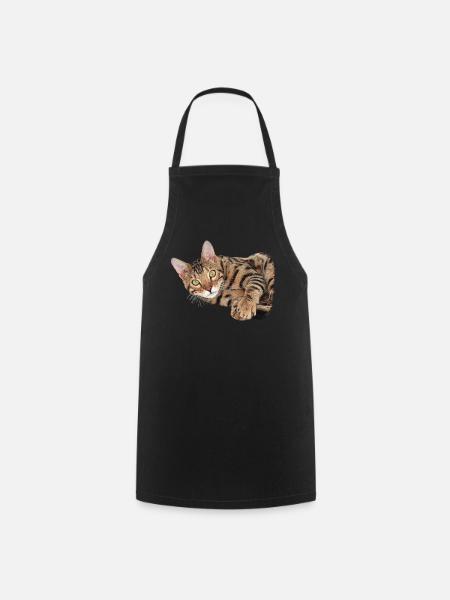 kuschelige bengal katze - Kochschürze - Schwarz