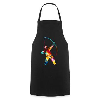 tir à l'arc - Tablier de cuisine - noir - Devant - AI Model Male 185 dark (185cm)