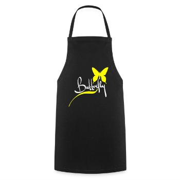 Cadeau animal papillon - Tablier de cuisine - noir - Devant - AI Model Male 185 dark (185cm)