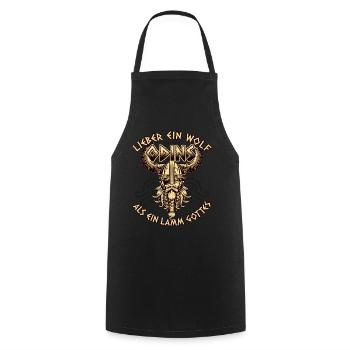 Lamm Gottes Wolf Odins Geschenk - Kochschürze - Schwarz - Vorne - AI Model Male 185 dark (185cm)