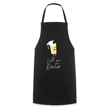 lustiges Promotion Dissertation Spruch Geschenk - Kochschürze - Schwarz - Vorne - AI Model Male 185 dark (185cm)