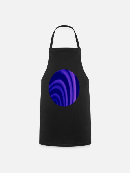 Fractal rings oval - Cooking Apron - black