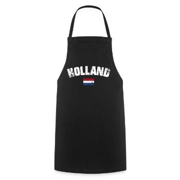 Holland Distressed Typography - Cooking Apron - black - Front - AI Model Male 185 dark (185cm)