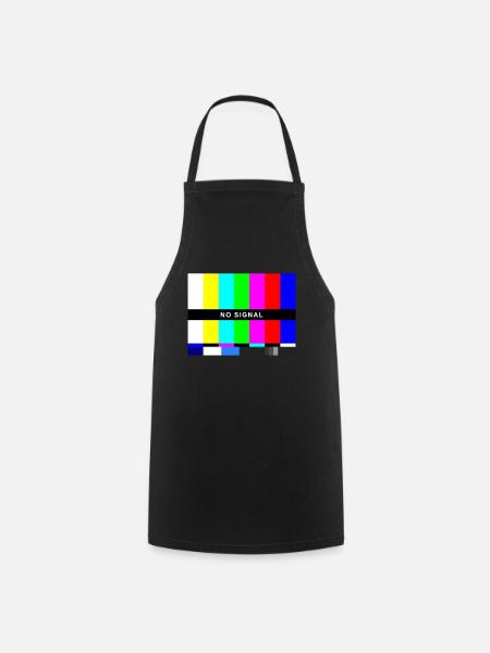 No Signal Testbild TV Retro 80er 90er Kostüm - Kochschürze - Schwarz