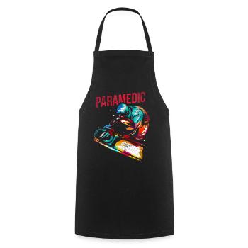 Sanitäter Geschenk - Kochschürze - Schwarz - Vorne - AI Model Male 185 dark (185cm)