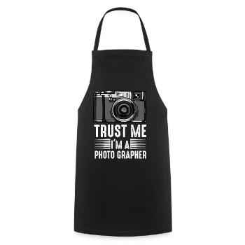 Trust Me I'm A Photographer | Photographer Gift - Cooking Apron - black - Front - AI Model Male 185 dark (185cm)